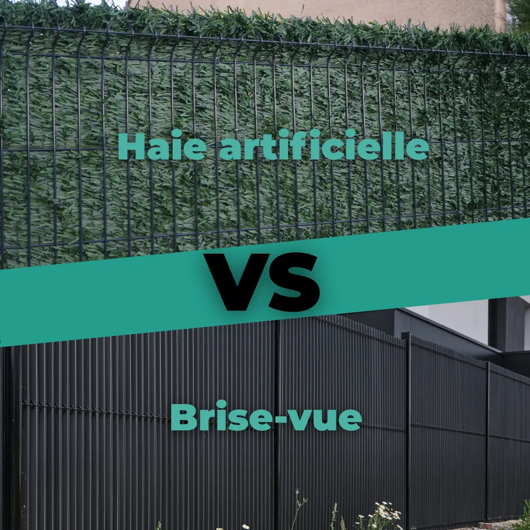 Comparatif visuel entre haie artificielle et brise-vue
