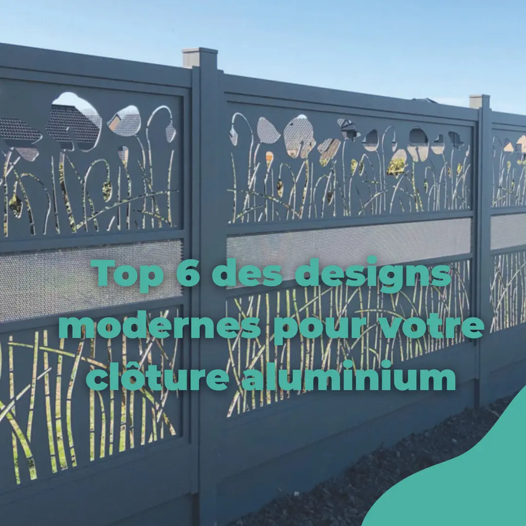 Clôture aluminium moderne Unicia avec motifs floraux découpés au laser